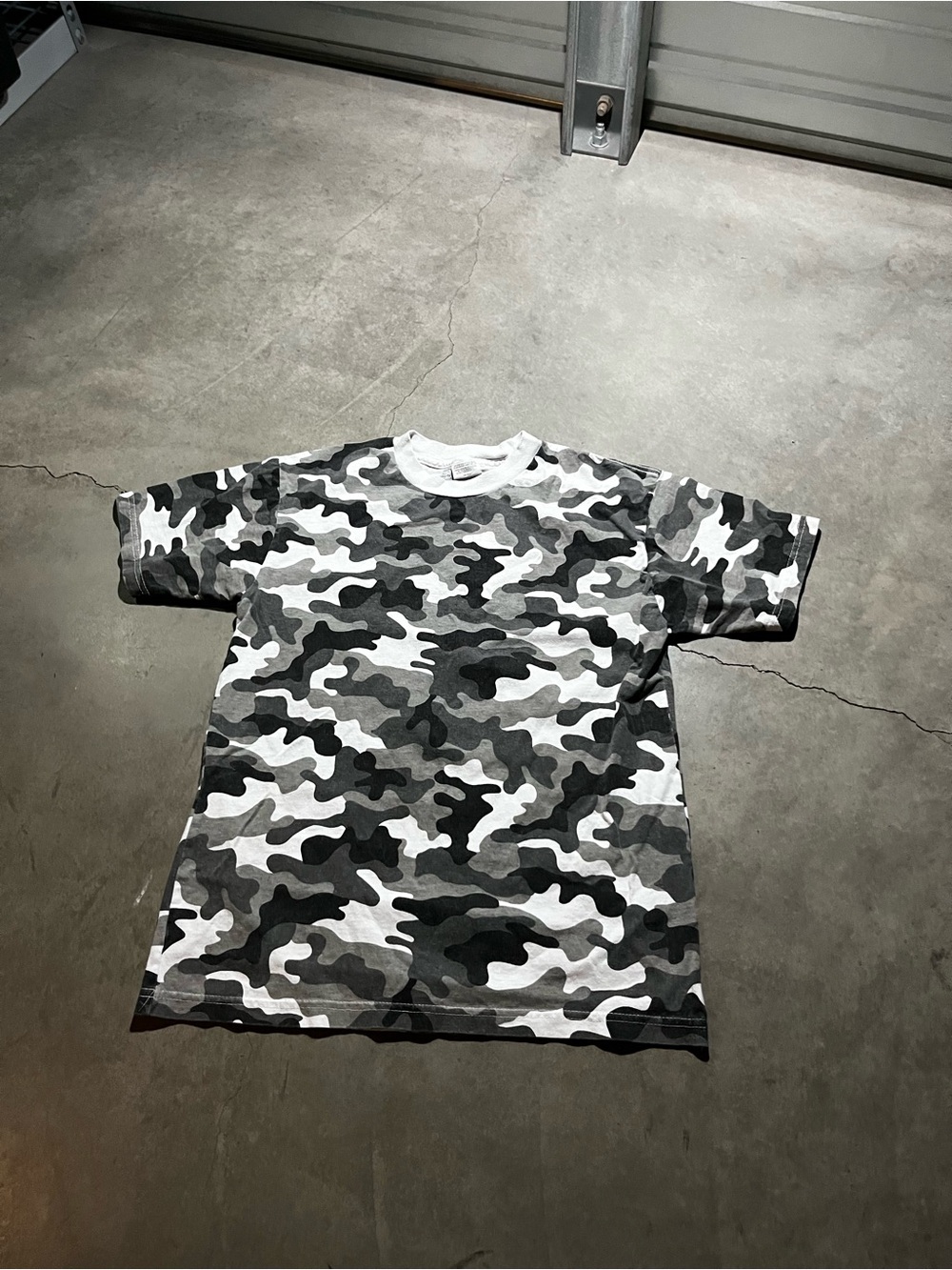 Kids Short Sleeve Camouflage Tee - Gray/Black/White
